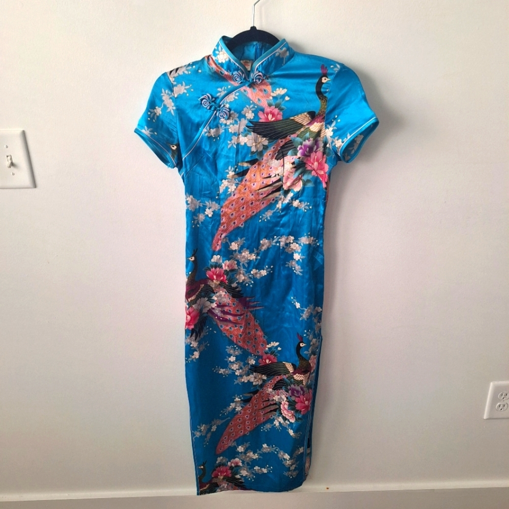 Women's Cheongsam Floral Mandarin Collar Chinoiserie Dress Long Dress Maxi Dress